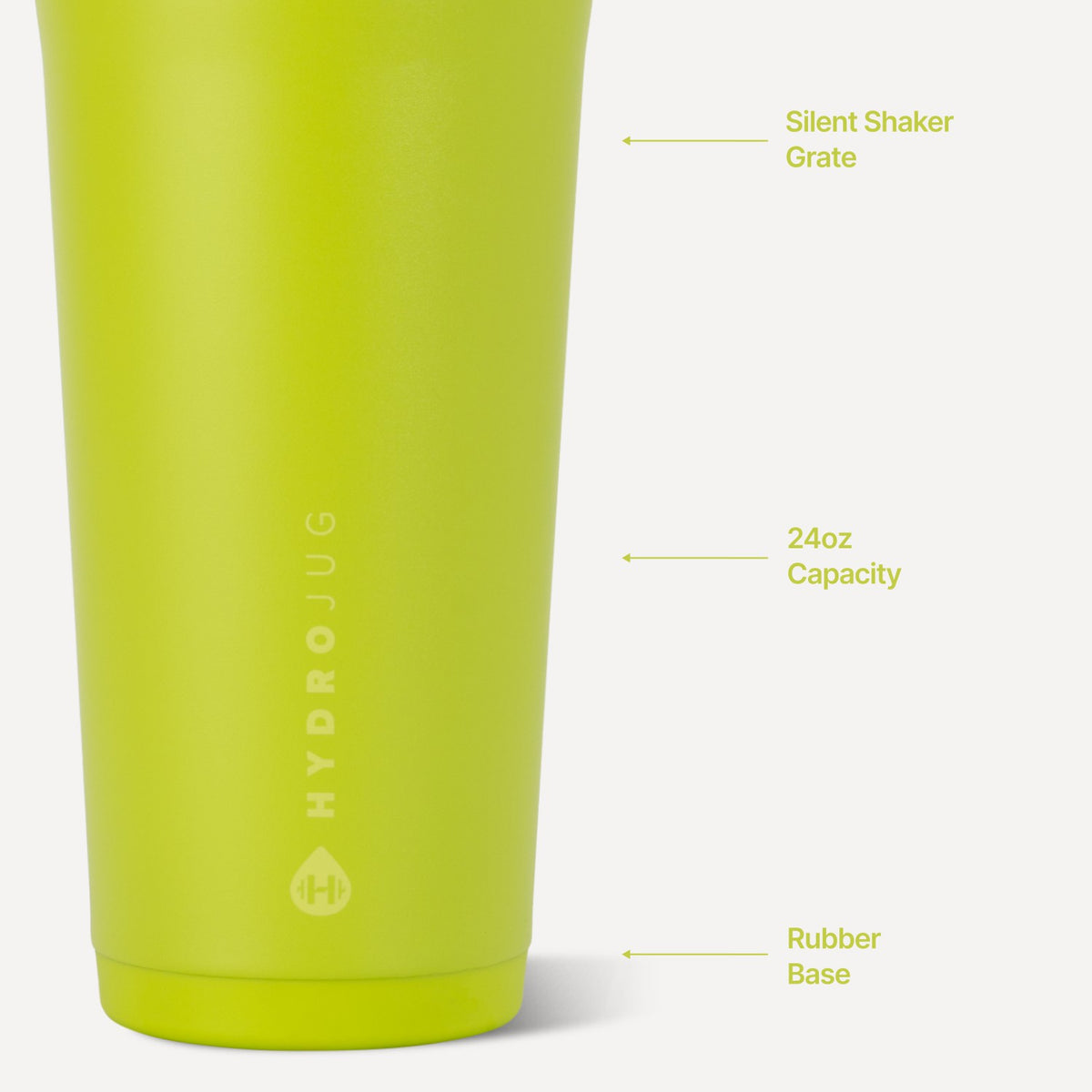 HydroJug | Insulated Shaker 24oz - Stainless Steel Protein Shaker, Silent Grate – Lemon Lime