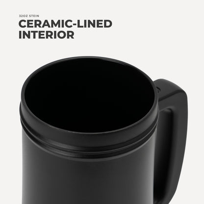 HydroJug | Stein 32oz - Ceramic-Lined Insulated Beer Stein – Black