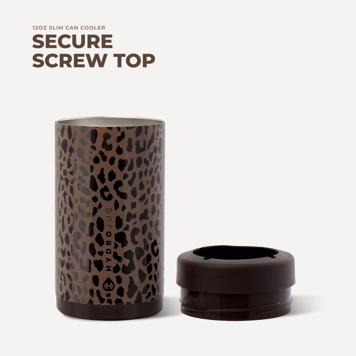 HydroJug | Slim Can Cooler 12oz - Brown Leopard