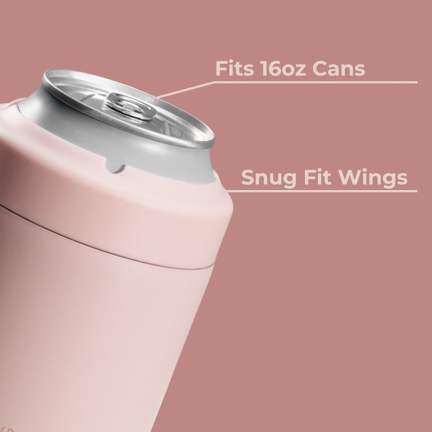 HydroJug | Can Cooler 16oz - 2-in-1 Insulated Tallboy Can Cooler, Screw-Top Lock – Dusty Rose