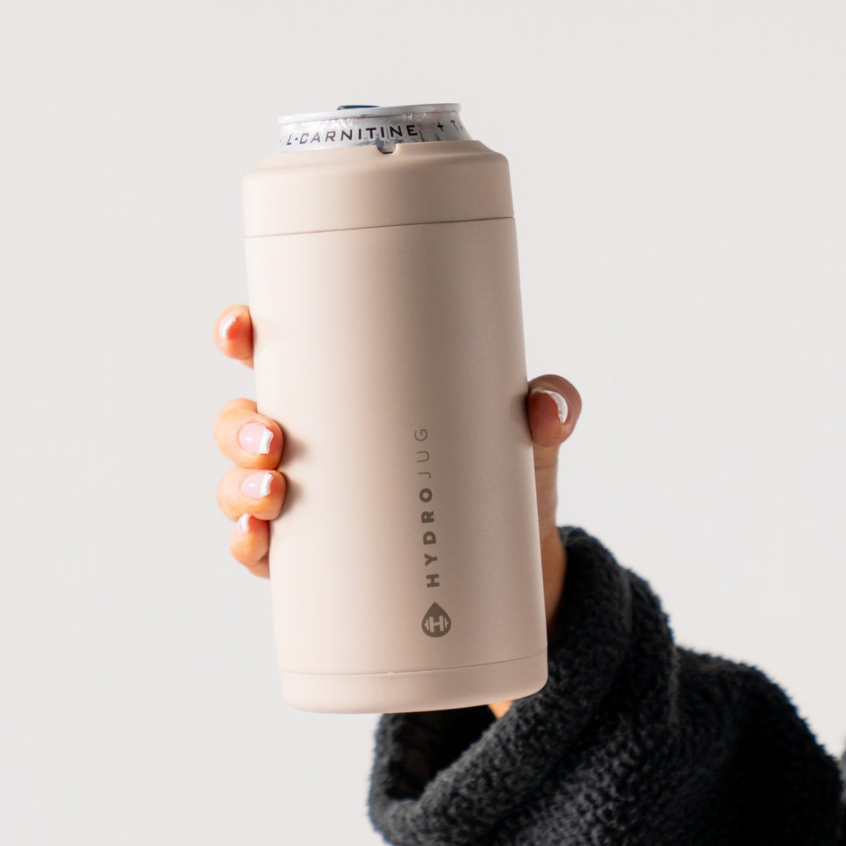 HydroJug | Can Cooler 16oz - 2-in-1 Insulated Tallboy Can Cooler, Screw-Top Lock – Dune