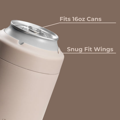 HydroJug | Can Cooler 16oz - 2-in-1 Insulated Tallboy Can Cooler, Screw-Top Lock – Dune