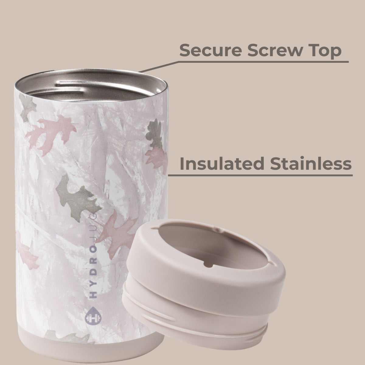 HydroJug | Can Cooler 16oz - 2-in-1 Insulated Tallboy Can Cooler, Screw-Top Lock – Camo