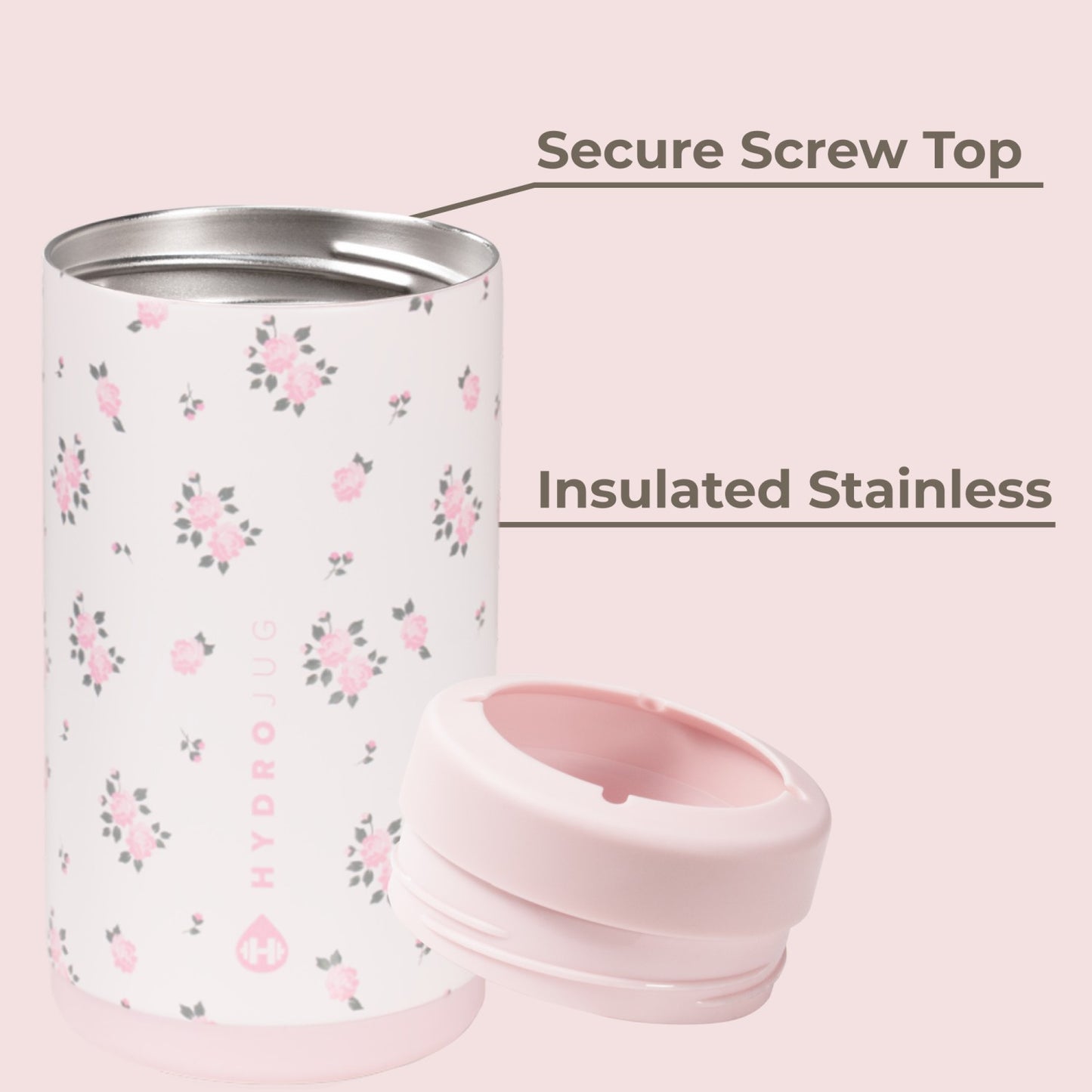 HydroJug | Can Cooler 16oz - 2-in-1 Insulated Tallboy Can Cooler, Screw-Top Lock – Wildrose
