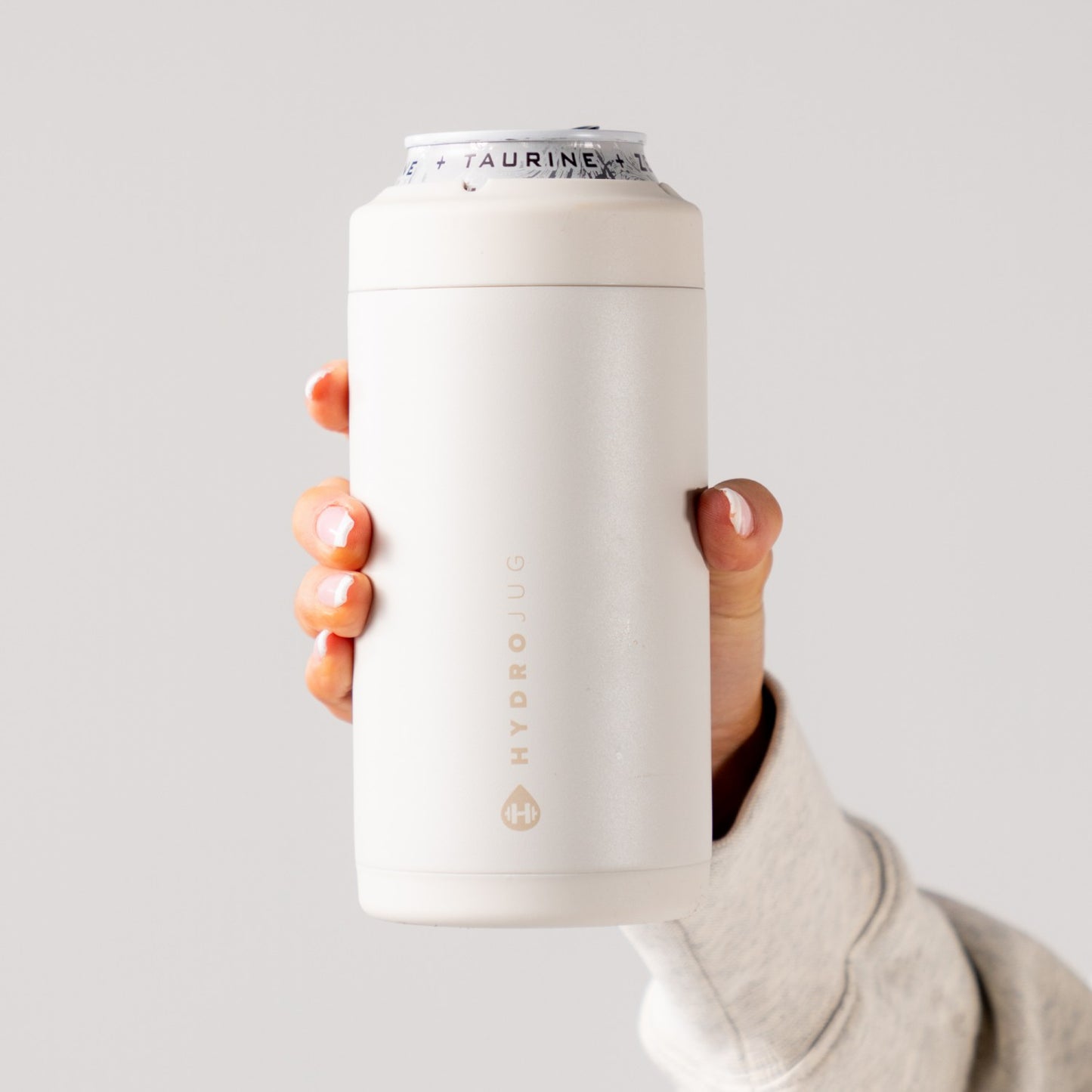 HydroJug | Can Cooler 16oz - 2-in-1 Insulated Tallboy Can Cooler, Screw-Top Lock – Linen