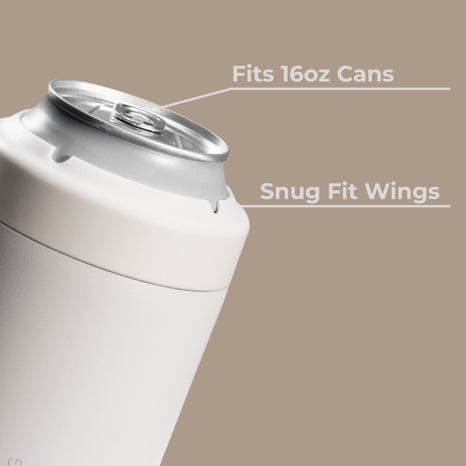 HydroJug | Can Cooler 16oz - 2-in-1 Insulated Tallboy Can Cooler, Screw-Top Lock – Linen
