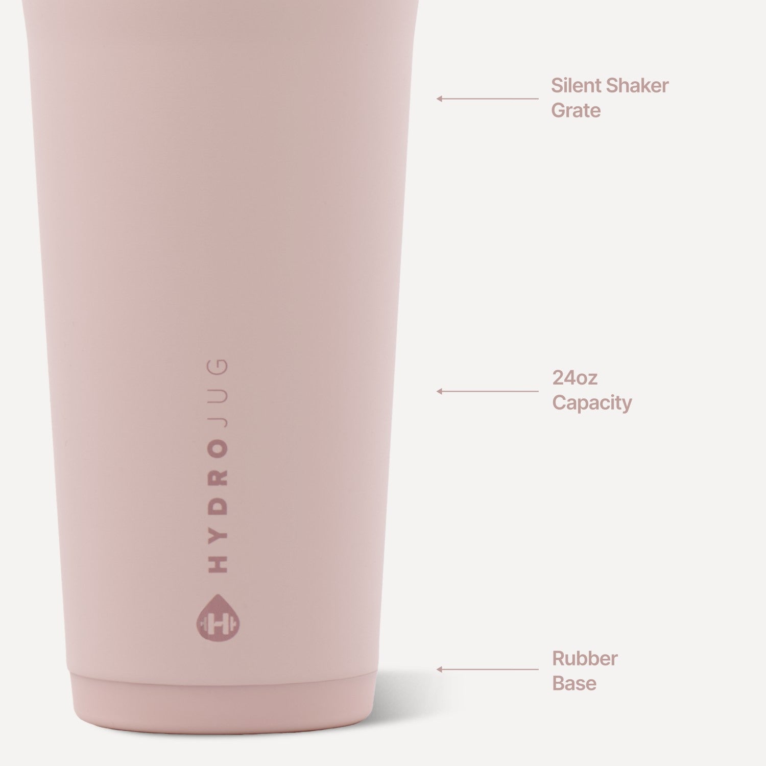 HydroJug | Insulated Shaker 24oz - Dusty Rose