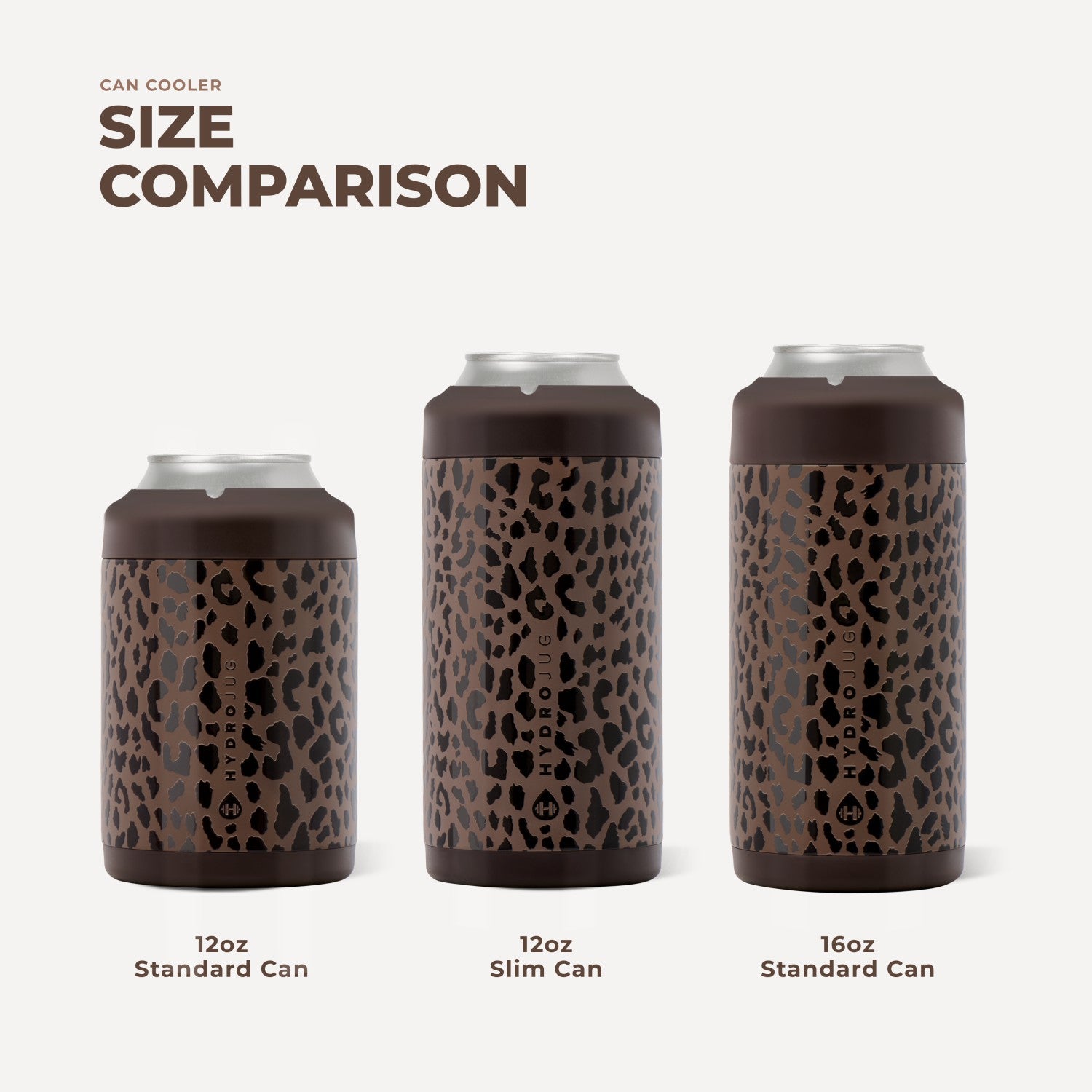 HydroJug | Standard Can Cooler 12oz - Brown Leopard